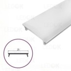 2m Matinis baltas dangtelis profiliui 23mm PMMA