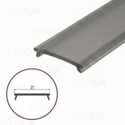2m Matinis juodas dangtelis profiliui 23mm PMMA