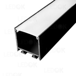 3m Juodas paviršinis aliuminis profilis LED juostoms 23x23mm