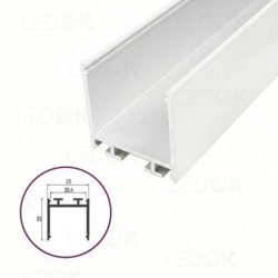 3m Baltas paviršinis aliuminis profilis LED juostoms 23x23mm