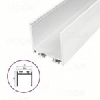 3m Baltas paviršinis aliuminis profilis LED juostoms 23x23mm