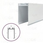 2m Baltas paviršinis aliuminis profilis maitinimo šaltiniui 23x40mm