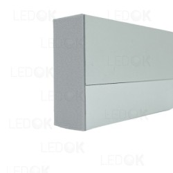 3m Pilkas paviršinis aliuminis profilis maitinimo šaltiniui 23x40mm (Anoduotas)