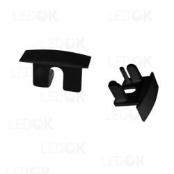Juoda įmontuojamo profilio su kampu 12x16mm aklė (2 vnt. kompl.)