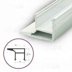3m Baltas Spec. baldinis aliuminis profilis LED juostoms su rankenėle