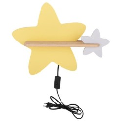 STAR Sieninis šviestuvas 5W LED IQ KIDS su laidu. su jungikliu + kištuku Aukso+Pilka