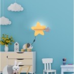 STAR Sieninis šviestuvas 5W LED IQ KIDS su laidu. su jungikliu + kištuku Aukso+Pilka
