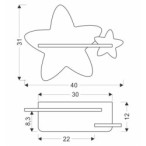 STAR Sieninis šviestuvas 5W LED IQ KIDS su laidu. su jungikliu + kištuku Aukso+Pilka