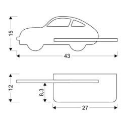 CAR Sieninis šviestuvas 5W LED 4000K WL IQ KIDS Mėlyna