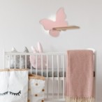BUTTERFLY Sieninis šviestuvas 5W LED 4000K IQ KIDS su laidu. su jungikliu + kištuku PINK