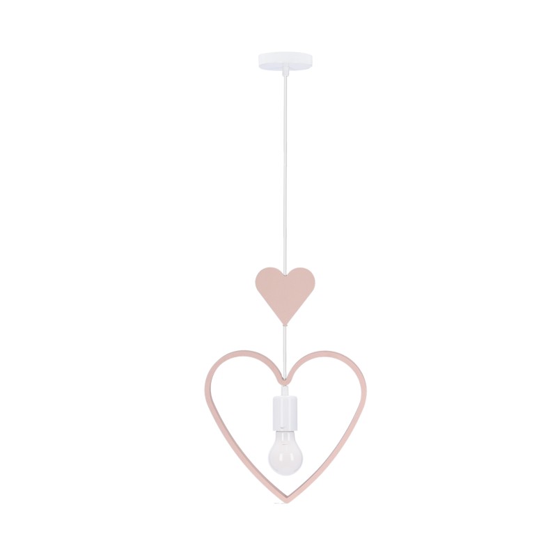 HEART H Pakabinamas šviestuvas 1xE27 IQ KIDS pink