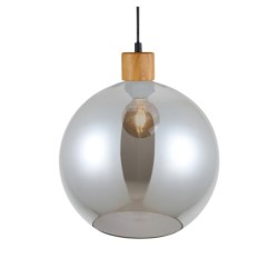 Pakabinamas šviestuvas Potan 1xE27 Juoda Medžio (PND-67497-WO-SG)