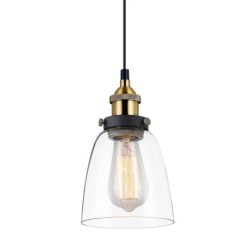 Pakabinamas šviestuvas Francis 1xE27 Aukso Juoda (MDM-2563/1 GD+CL)