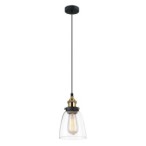 Pakabinamas šviestuvas Francis 1xE27 Aukso Juoda (MDM-2563/1 GD+CL)