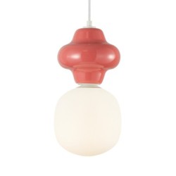 Pakabinamas šviestuvas Latera 1xE14 Raudona Balta Matinė (PND-94331-1L-RED)