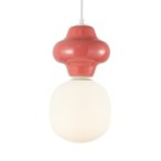 Pakabinamas šviestuvas Latera 1xE14 Raudona Balta Matinė (PND-94331-1L-RED)