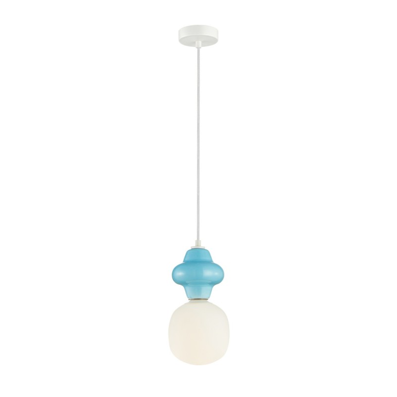 Pakabinamas šviestuvas Latera 1xE14 Mėlyna Balta Matinė (PND-94331-1S-BLU)
