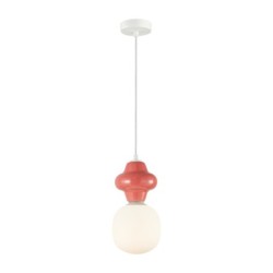 Pakabinamas šviestuvas Latera 1xE14 Raudona Balta Matinė (PND-94331-1S-RED)