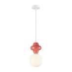 Pakabinamas šviestuvas Latera 1xE14 Raudona Balta Matinė (PND-94331-1S-RED)