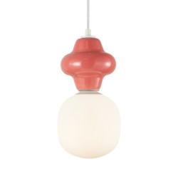 Pakabinamas šviestuvas Latera 1xE14 Raudona Balta Matinė (PND-94331-1S-RED)