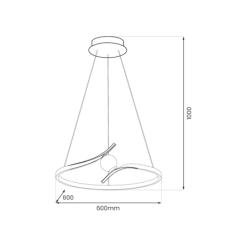 Pakabinamas šviestuvas PERLA Juoda 34W LED