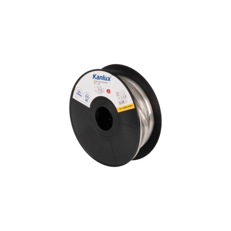 220V LED juosta GIVRO 5M-WW (šilta balta) DC 1m2W LED SMD 10W