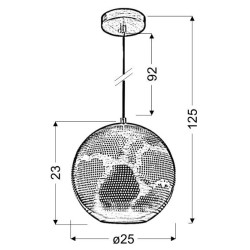 BENE Pakabinamas šviestuvas 25 Sphere 1xE27 Ažūro Balta