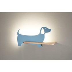 DOG Sieninis šviestuvas 5W LED 4000K IQ KIDS su laidu. su kištuku + jungikliu Mėlyna FSC MIX 70%