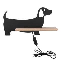 DOG Sieninis šviestuvas 5W LED 4000K IQ KIDS su laidu. su kištuku + jungikliu Juoda FSC MIX 70%