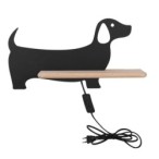 DOG Sieninis šviestuvas 5W LED 4000K IQ KIDS su laidu. su kištuku + jungikliu Juoda FSC MIX 70%