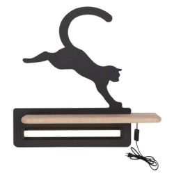 CAT Sieninis šviestuvas 5W LED IQ KIDS su laidu. su jungikliu + kištuku Juoda