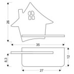 HOUSE Sieninis šviestuvas 4W LED 4000K KL IQ KIDS su laidu. su jungikliu + kištuku Pilka