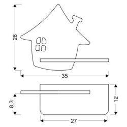 HOUSE Sieninis šviestuvas 4W LED 4000K KP IQ KIDS su laidu. su jungikliu + kištuku MINT