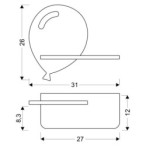 BALOON Sieninis šviestuvas 4W LED 4000K WITH HOLE IQ KIDS su laidu. su jungikliu + kištuku Mėlyna