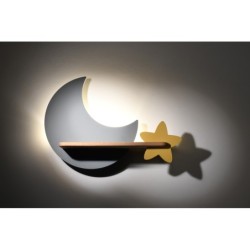 MOON Sieninis šviestuvas 5W LED IQ KIDS Pilkas+Aukso