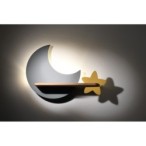 MOON Sieninis šviestuvas 5W LED IQ KIDS Pilkas+Aukso
