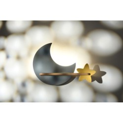 MOON Sieninis šviestuvas 5W LED IQ KIDS Pilkas+Aukso