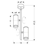 TUBE Pakabinamas šviestuvas 2X5W LED Juoda 4000K