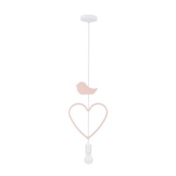 HEART B Pakabinamas šviestuvas 1xE27 IQ KIDS pink