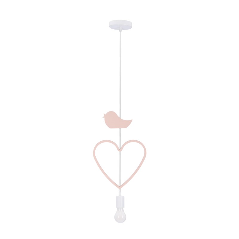 HEART B Pakabinamas šviestuvas 1xE27 IQ KIDS pink