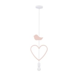 HEART B Pakabinamas šviestuvas 1xE27 IQ KIDS pink