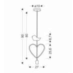 HEART B Pakabinamas šviestuvas 1xE27 IQ KIDS pink