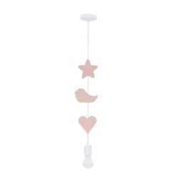 HEART BS Pakabinamas šviestuvas 1xE27 IQ KIDS pink