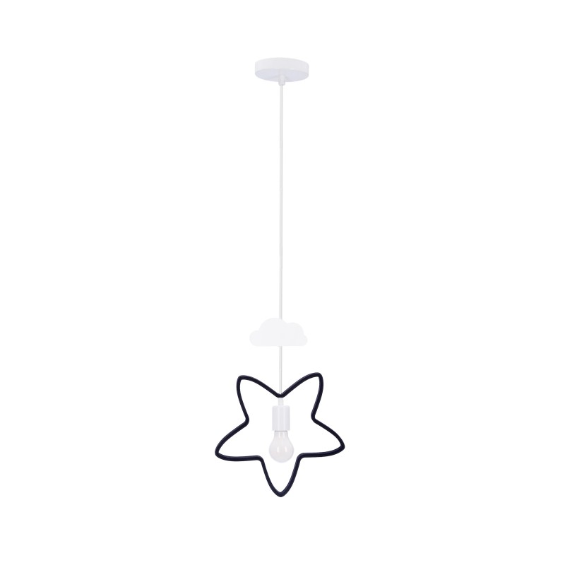 STAR C Pakabinamas šviestuvas 1xE27 IQ KIDS Juoda +Balta
