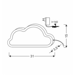 CLOUD Stalinis šviestuvas 11W LED 4000K IQ KIDS RožinėKD