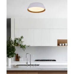 CALABRIA Lubinis šviestuvas Balta + Medžo 24W LED 40X32CM