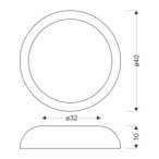 CALABRIA Lubinis šviestuvas Balta + Medžo 24W LED 40X32CM
