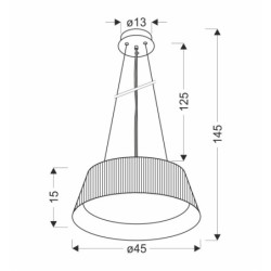 UMBRIA Pakabinamas šviestuvas Juoda + Medžo 1X24W LED