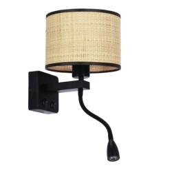 Polo Sieninis šviestuvas Juoda 1xE27+2W LED Kreminė