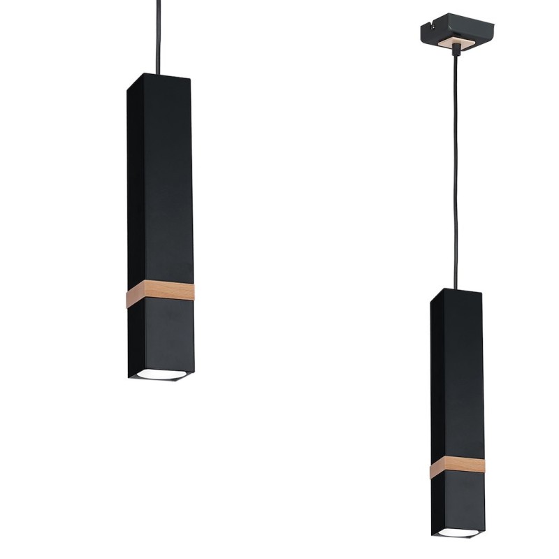 Pakabinamas šviestuvas VIDAR BLACK 1xGU10
